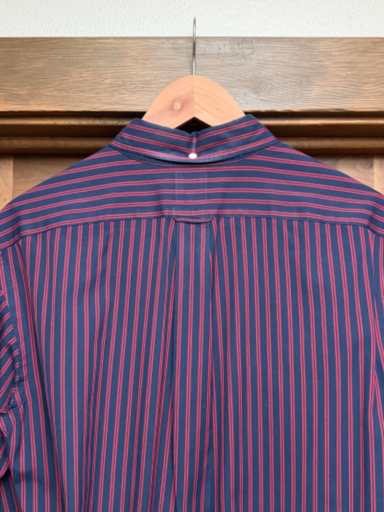 Kamakura Shirts Vintage Ive Navy Blue/Red Stripe Button Down Shirt, Size 16.5 — image 5 of 5